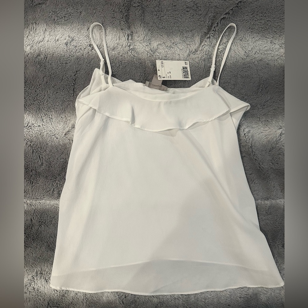 NWT - H&M White Ruffle Camisole